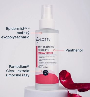 Lobey Zklidňující pleťové tonikum na začervenání pleti 100 ml