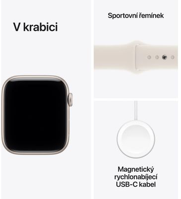 Apple Watch SE 3 (2025) Cellular 40mm Hvězdně bílý hliník s hvězdně bílým sportovním řemínkem S/M
