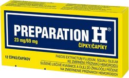 Preparation H 23mg/69mg, čípky pro léčbu hemoroidů 12 ks