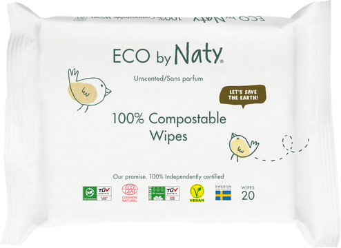 Eco by Naty Vlhčené ubrousky ECO bez vůně - pro citlivou pokožku, cestovní balení 20 ks