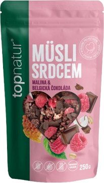 Topnatur Müsli srdcem Malina & Belgická čokoláda 250 g