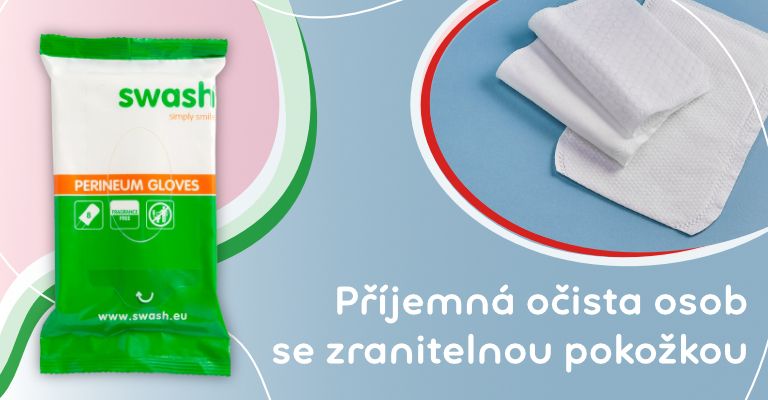 Swash Perineum Rukavice pro očistu a ochranu při inkontinenci bez vůně 8ks