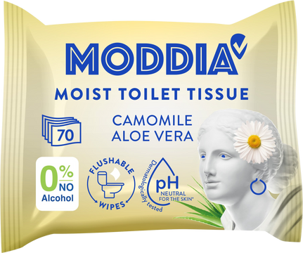 Moddia Vlhčený toaletní papír heřmánek & aloe vera 70 ks