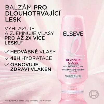 L'Oréal Paris Elseve Glycolic Gloss balzám pro dlouhotrvající lesk 300 ml