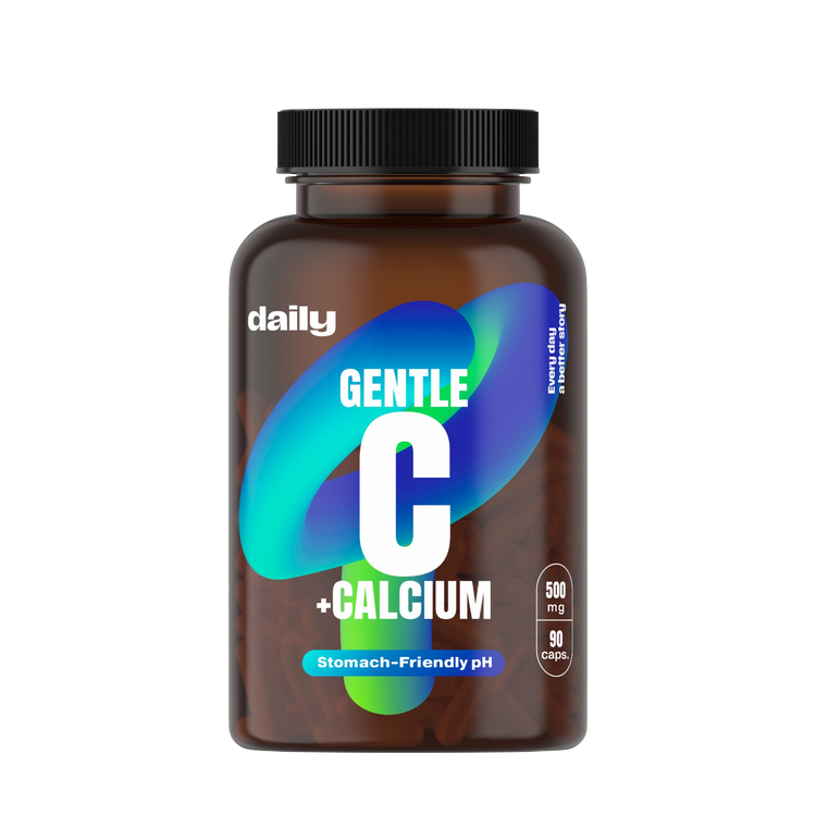 Daily Šetrný vitamín C + vápník 90 kapslí