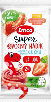 Emco Super ovocný hadík jahoda 20 g