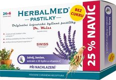 HerbalMed Šalvěj-ženšen bez cukru 30 pastilek