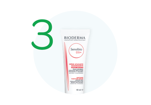 BIODERMA Nodé DS+ Vlasový šampon, lupy, Rutina pro pokožku se seboroickou dermatitidou, BIODERMA Sensibio DS+ krém