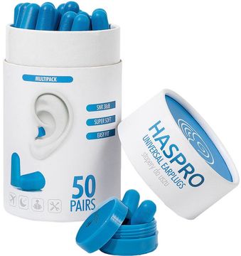Haspro Tube50 Špunty do uší, modré 100 ks