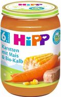 HiPP BABY BIO Mrkev s kukuřicí a BIO telecím 190 g