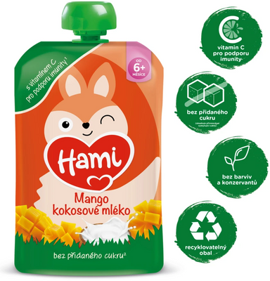 Hami Příkrm kapsička Mango a kokosové mléko 100 g