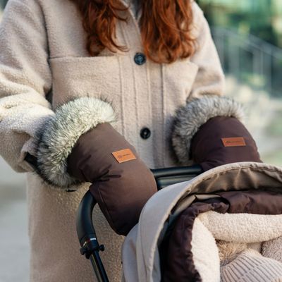 Petite&Mars Set zimní fusak Arctic 4v1 + rukavice na kočárek Fjora Mocha Mousse