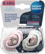 Canpol babies Set symetrických silikonových dudlíků 6-18m Bonjour Paris růžový 2 ks