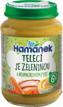 Hamánek Telecí se zeleninou a bramborovým pyré 190 g