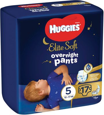 Huggies Elite Soft Pants OVN 5 Plenkové kalhotky 12-17 kg 17 ks