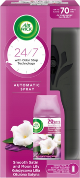 Airwick Automatický difuzér Freshmatic šedý s náplní Jemný satén a měsíční lilie 250 ml