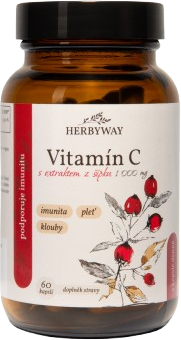 Herbyway Vitamin C s extraktem šípku 1 000 mg, 60 kapslí