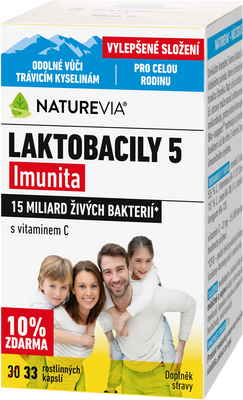 NatureVia Laktobacily 5 Imunita 33 kapslí