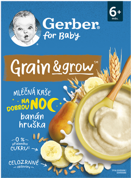 Gerber Mléčná kaše Na noc pšenično-ovesná banán a hruška 200 g
