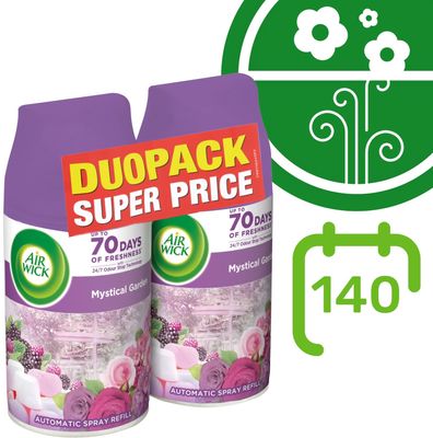 Airwick Náplň do automatického difuzéru Freshmatic DUO Tajemná zahrada 2ks 2 x 250 ml