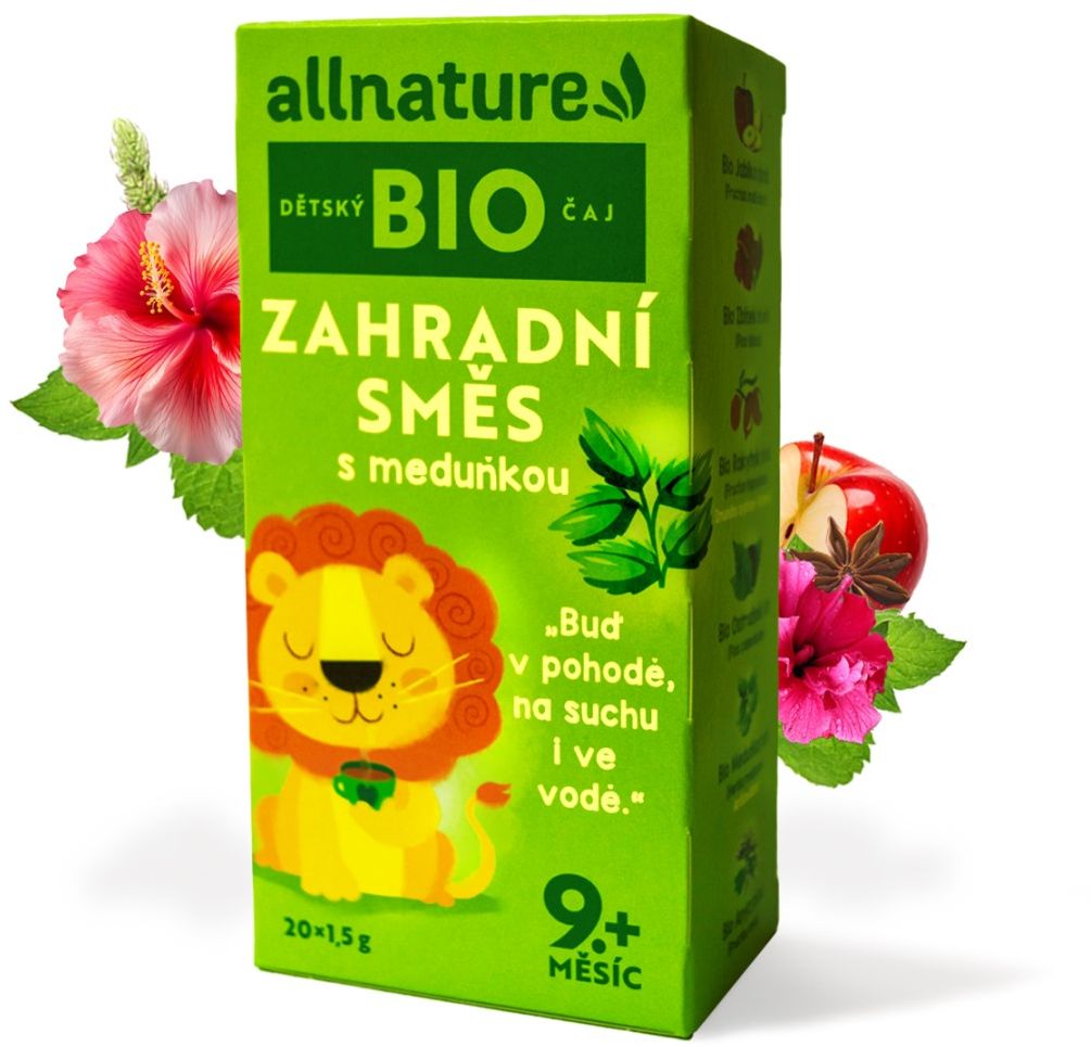Allnature BIO Dětský čaj Zahradní směs s meduňkou 20 x 1.5 g