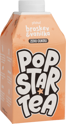 POPSTAR Tea Broskev & Vanilka Zero 0.5 l