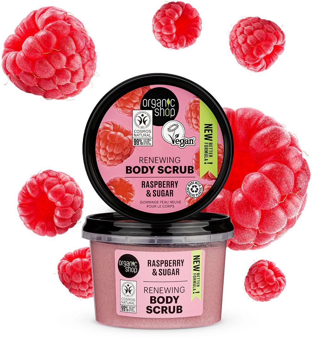 Organic Shop Obnovující tělový peeling Malina a cukr 250 ml