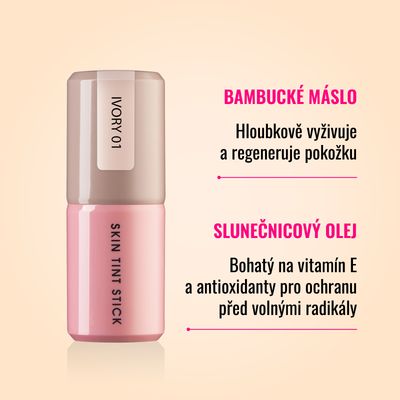 Dermacol Skin Tint - Lehký hydratační make-up v tyčince č.1 IVORY 15 g