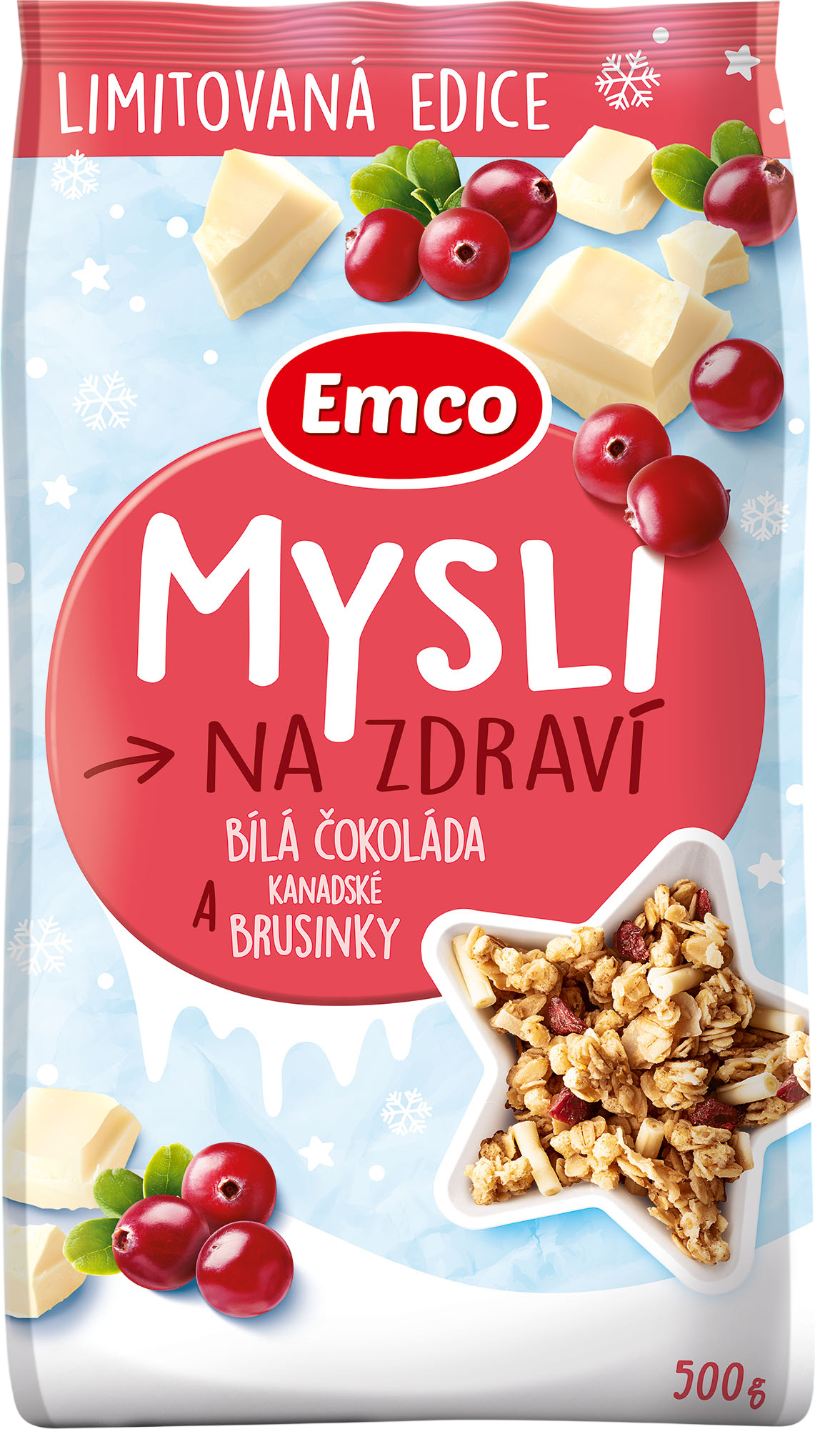 Emco Mysli brusinka a bílá čokoláda 500 g