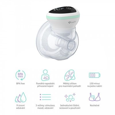 TrueLife Odsávačka mateřského mléka elektrická handsfree Nutrio BP W5