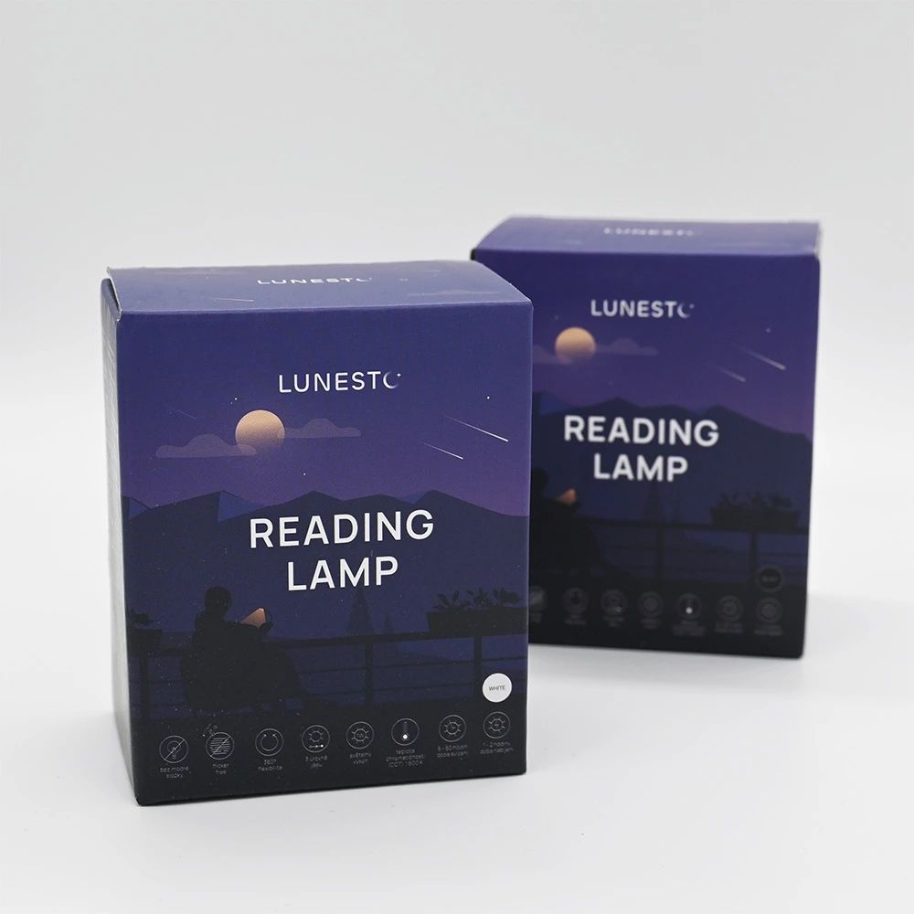 Lunesto LED Lampička na čtení bez modré složky s clip-on černá