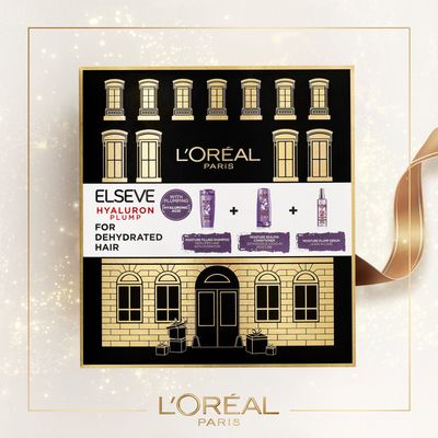 L'Oréal Paris Elseve Hyaluron Plump Vánoční balíček 2023 - šampon + kondicionér + sérum