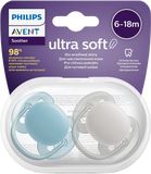 Philips Avent šidítko Ultrasoft Premium neutral 6-18m chlapec 2 ks