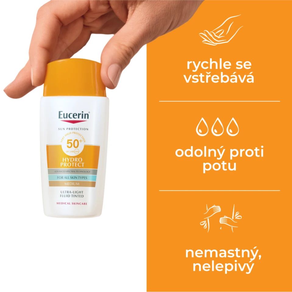 Eucerin Ultra lehký fluid na opalování na obličej Hydro Protect SPF50+ tmavý 50 ml