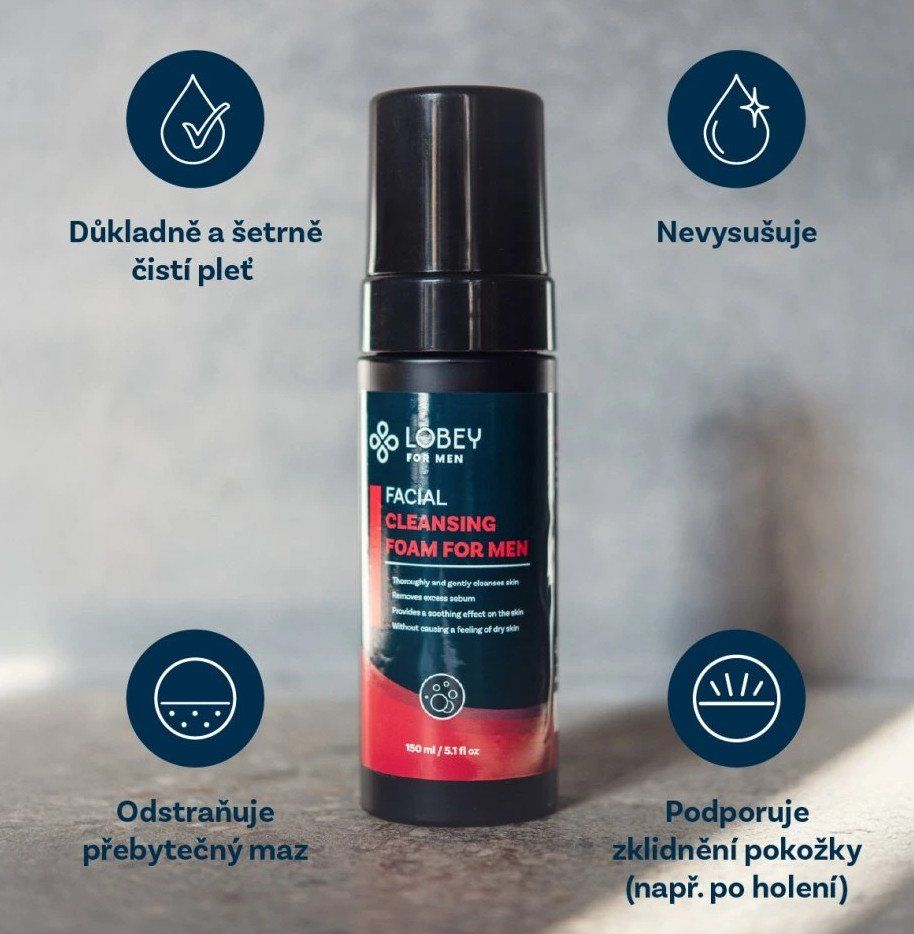 Lobey Čisticí pěna na obličej pro muže 150 ml