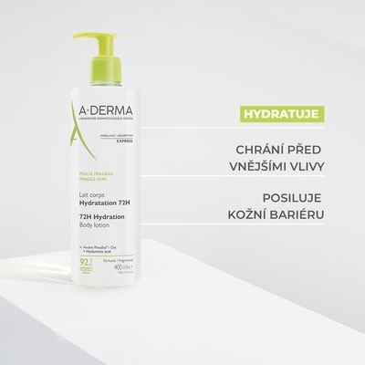 A-Derma Tělové mléko 72h hydratace 400 ml