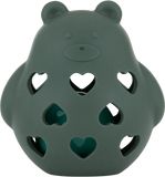 Petite&Mars Hračka silikonová s chrastítkem Bear Basil Misty Green 0m+