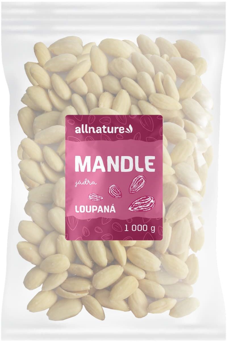 Allnature Mandle jádra, loupané 1000 g