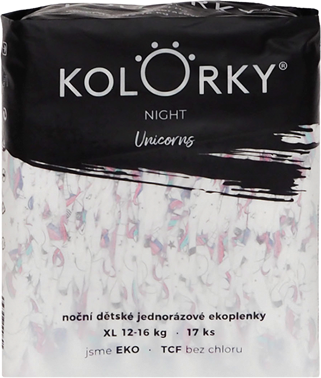 Kolorky NIGHT Jednorožci vel. XL (12-16 kg) 17 ks