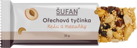 Šufan Ořechová tyčinka Kešu a meruňky 33 g