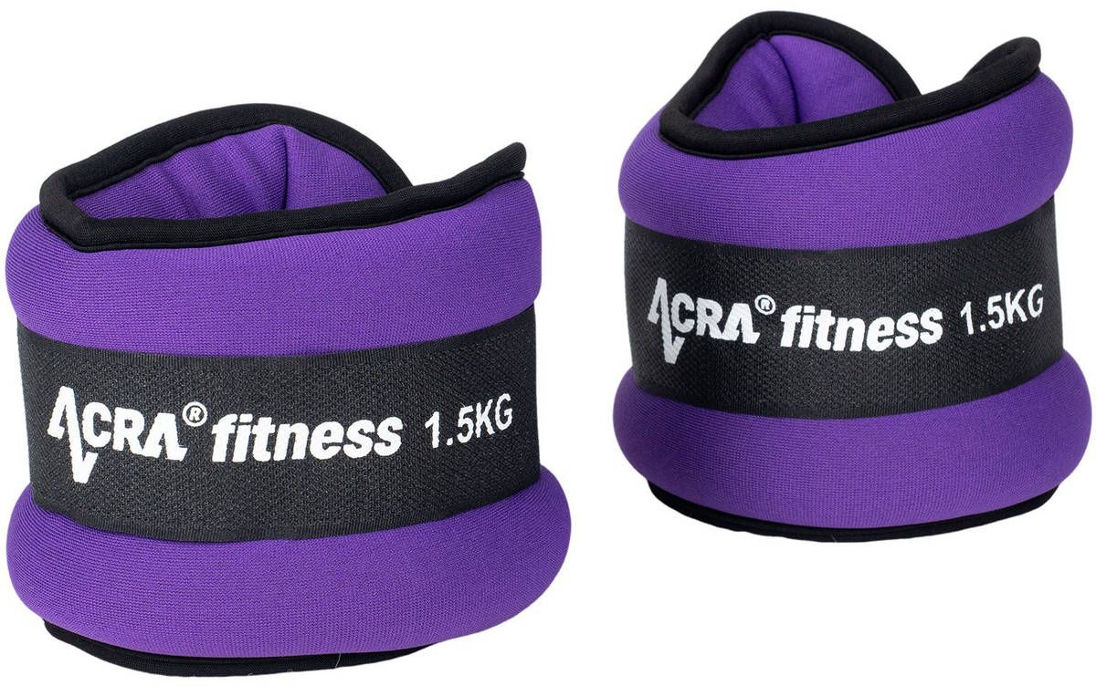 Acra Závaží na zápěstí/kotníky fialová 2 x 1.5 kg