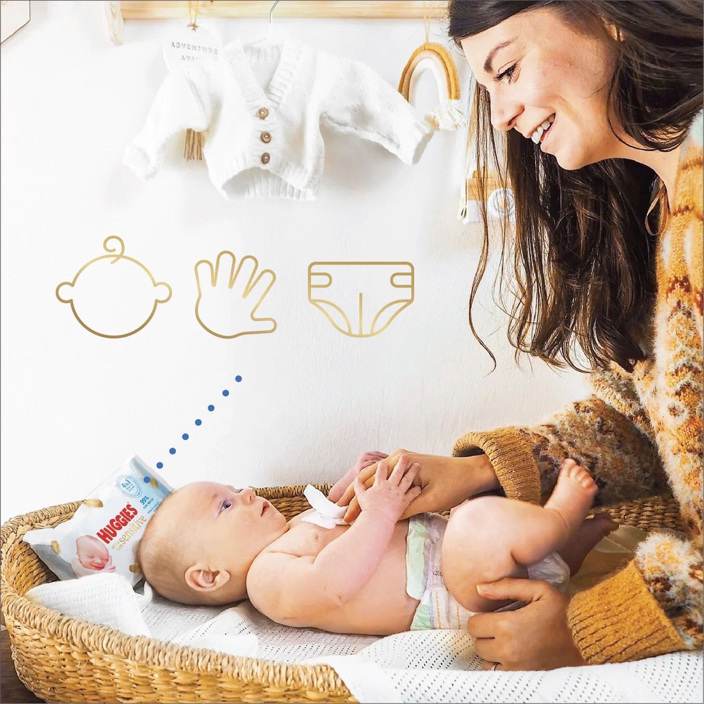 Huggies® Extra Care Sensitive Single Vlhčené ubrousky 48 ks