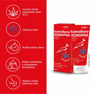 Cemio Kamzíkova konopná mast chladivá 200 ml
