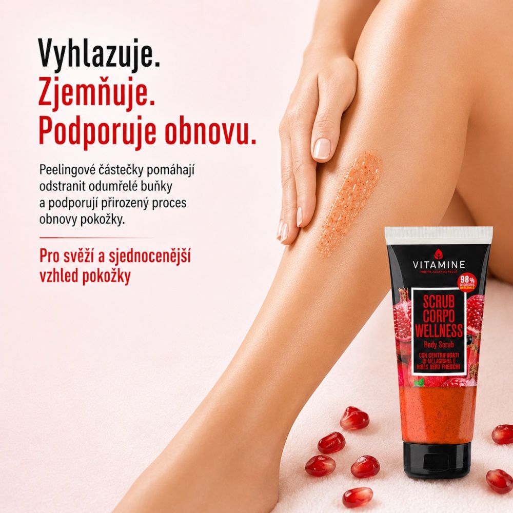 Erboristica Vitamine Wellness tělový peeling granátové jablko a černý rybíz 200 ml