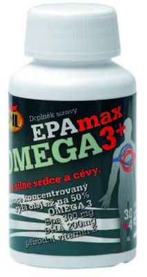 JML EPAmax OMEGA 3+ (Epa 300 mg DHA 200 mg E 5 mg) 34 kapslí