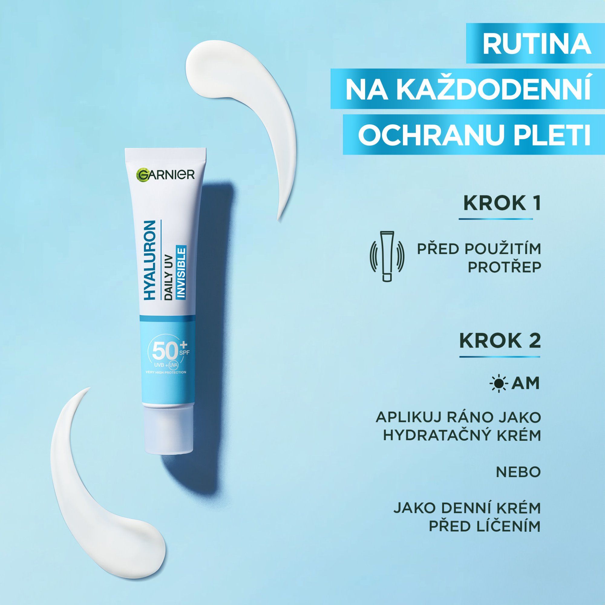 Garnier Hyaluron+ UV fluid SPF 50+ invisible, 40 ml