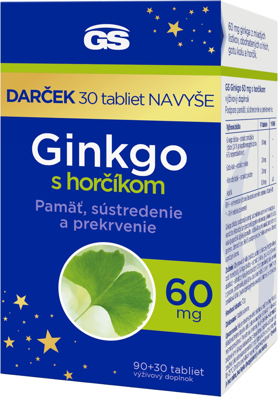 GS Ginkgo 60 mg magnéziummal ajándékcsomag 2023 120 db