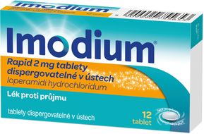 Imodium RAPID 2 mg dispergovatelné v ústech, 12 tablet