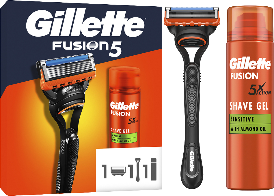 Gillette 5 Dárková sada - holicí strojek a gel na holení