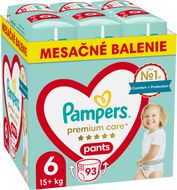 Pampers Premium Care Pants Plenkové kalhotky vel. 6, 15+ kg, 93 ks